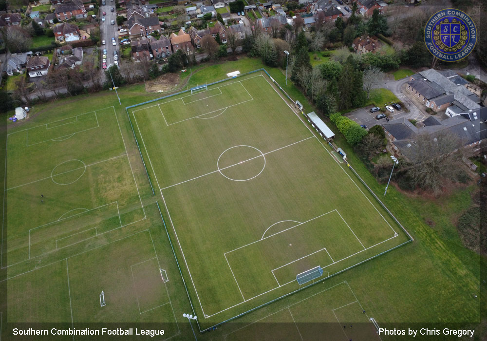 Arial view of Midhurst and Easebourne football pitch