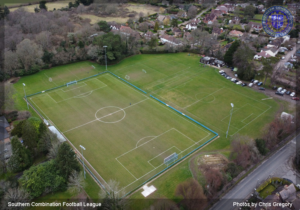 Arial view of Midhurst and Easebourne football pitch