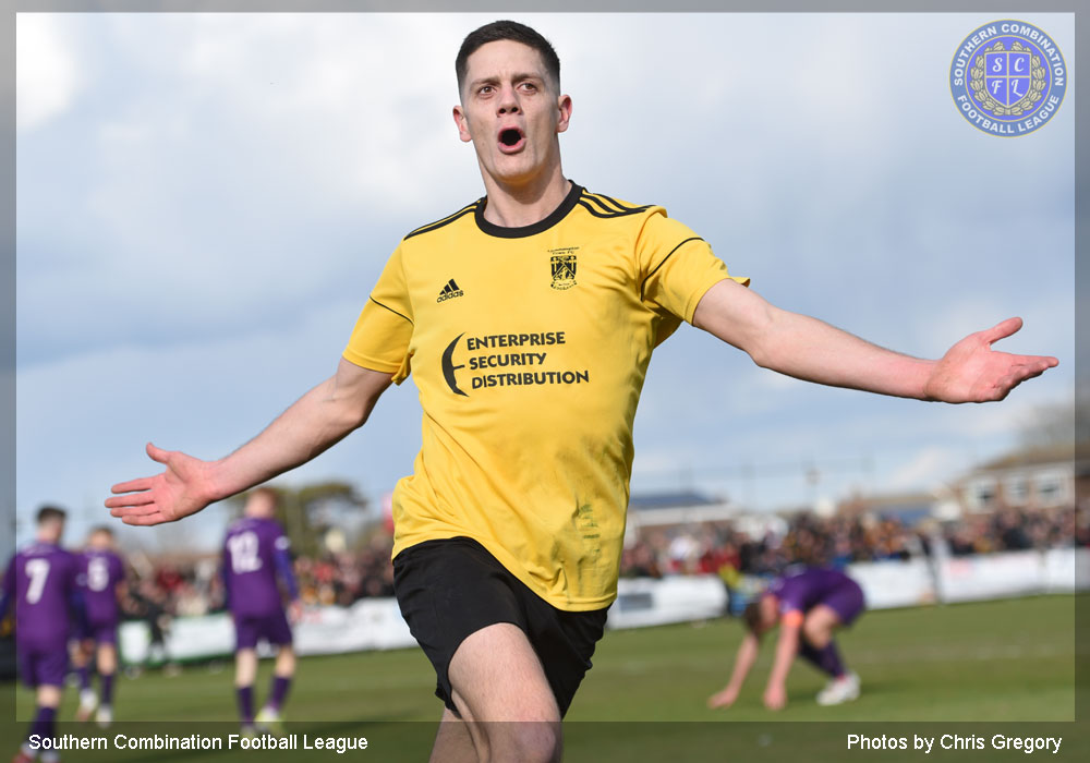 Dion Jarvis with broken Loughbrough player in the background