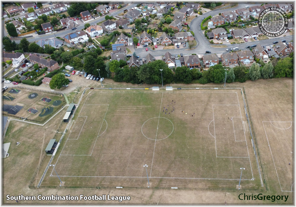 Drone photo of Little Common Football Club